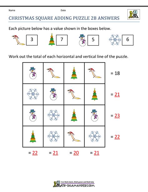 Multiplication and division puzzles worksheets: 2nd Grade Christmas Math Worksheets