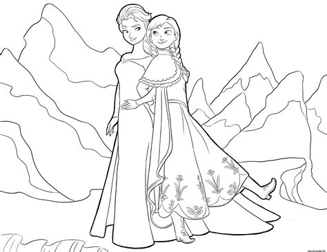 The cheerful and inquisitive anna, with the help of her friends, overcomes all obstacles, finds elsa, helps to correct her sister's mistakes. Elsa And Anna Frozen Disney Coloring Pages Printable