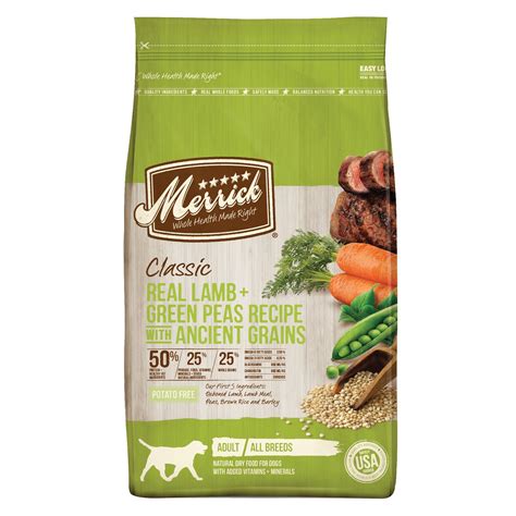 Free shipping on orders $49+ and the best customer service! Merrick Classic Real Lamb Adult Dog Food - Natural size: 4 ...