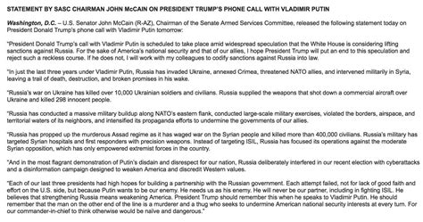 What are the questions he asks to those who believe that peaceful protests precipitate violence? McCain reminds Trump that Putin is 'a murderer and a thug ...