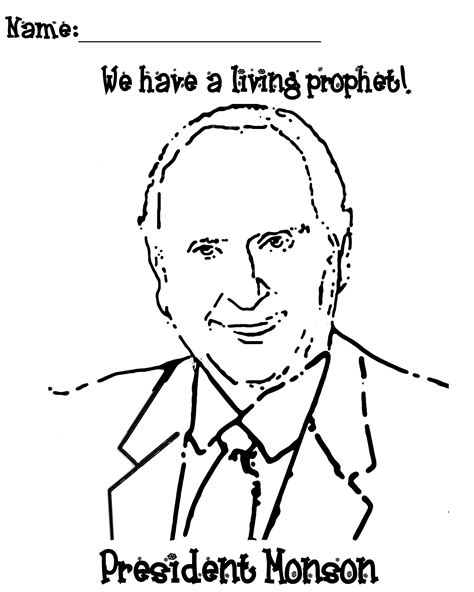 This classic coloring sheet features the sixth u.s. { Mormon Share } President Monson Coloring Page ...