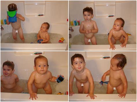 Continue to tell them to sit down. A Campbell Baby: Bath Time