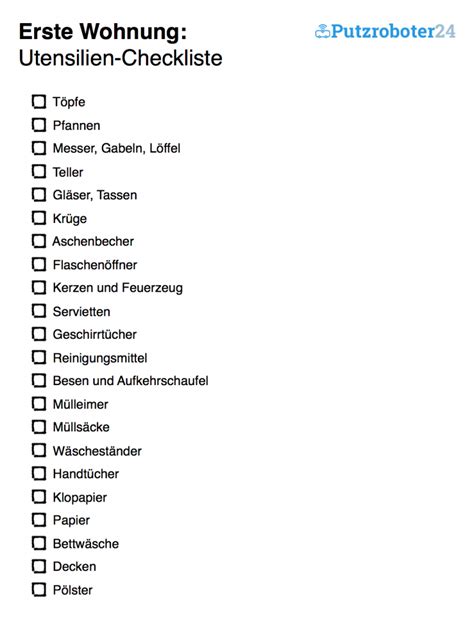 Das erste eigene zuhause über einen kurzzeitkredit finanzieren. 🥇Erste Wohnung Checkliste für den Umzug (Organisation ...