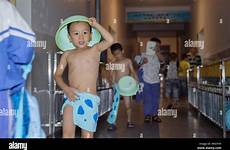 shower boy school young boarding take alamy chinas washbasin head september taishan hunan central his province puts way stock