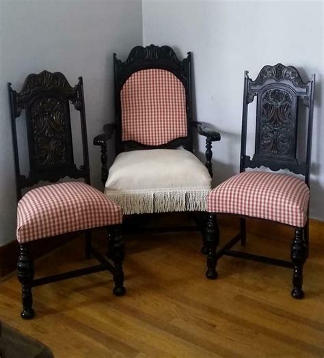 Complete the look of your farmhouse or shabby chic dining space with the arbor hill dining chair from inspire q. Antique Jacobean Chairs Captain Accent Set of 3 ...