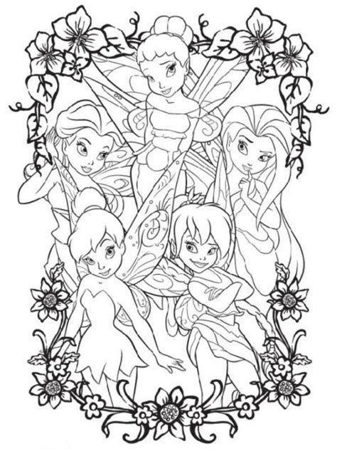 Excellent disney princess belle coloring pages with princesses. Tinkerbell Friends Coloring Pages at GetColorings.com ...