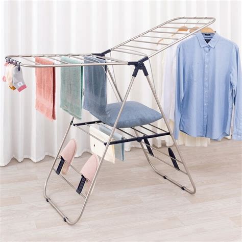 Their white wall mounted clothes drying rack is an excellent choice that makes good use of empty wall spaces in your home. Rebrilliant Stainless Steel Clothes Drying Rack, With ...