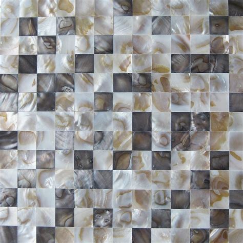 Black and white pebbles greek mosaic seamless 4. Mother of Pearl Tiles Wall Kitchen Backsplash Square ...