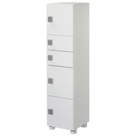 HOCHSCHRANK BADEZIMMER BADMÖBEL SCHRANK WEIß HOCHGLANZ ...