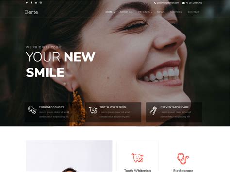 Nimm abdrücke deiner zähne bequem von zu hause mit unserer abdruckbox. Free Dental Care Plus Smile HTML Template. Dental care is ...