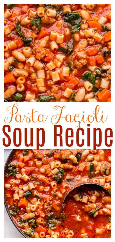 I cooked my pasta e fagioli in a big stock pot on simmer for a couple of hours instead of using a crock pot. Easy Pasta Fagioli Soup Recipe - Baker by Nature