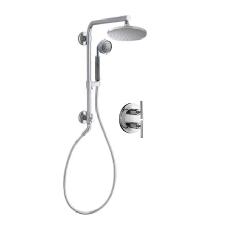 Kohler purist® chrome rain shower head & tub spout solid brass arm w/ escutcheon. Kohler K-PURIST-HYDRORAIL-BNDL-2HHS-BN Vibrant Brushed ...