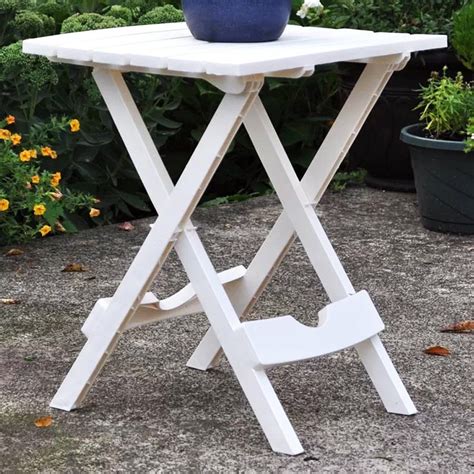 Plastic lumber polywood table hips synthetic teak side table synthetic wood. JandM Patio Folding Side Table Outdoor Portable Storage ...