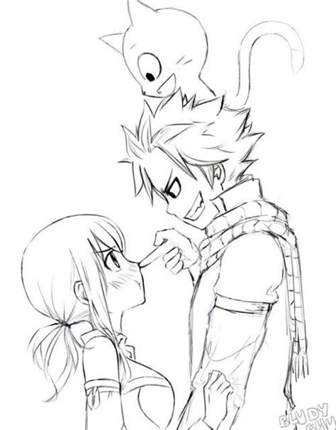 Fairy Tail - Natsu and Lucy (Black N White) | Fairy tail ...