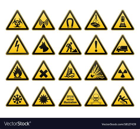 All animated warning signs gifs and warning signs images in this category are 100% free and there are no charges attached to using them. Warning signs set safety in workplace yellow Vector Image