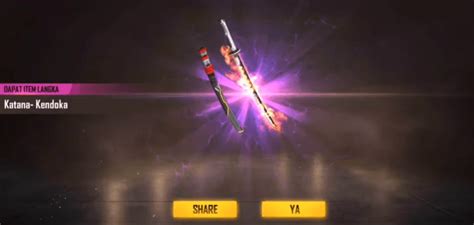 Katana llegó a free fire con la actualización de marzo, es la primera arma que cura y también mata! Katana Kendoka FF Free Fire Gratis Dan Begini Cara ...