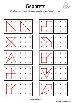 Einfache vorlagen für das geobrett 3x3. Figuren und Formen nachzeichnen | Gitterbilder für Kinder ...