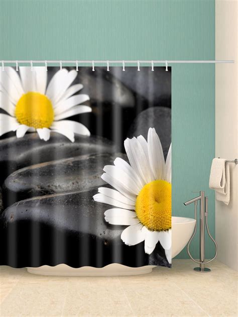 Check out our fall curtains selection for the very best in unique or custom, handmade pieces from our curtains & window treatments shops. Stones Daisy Flowers Print Bath Shower Curtain ...