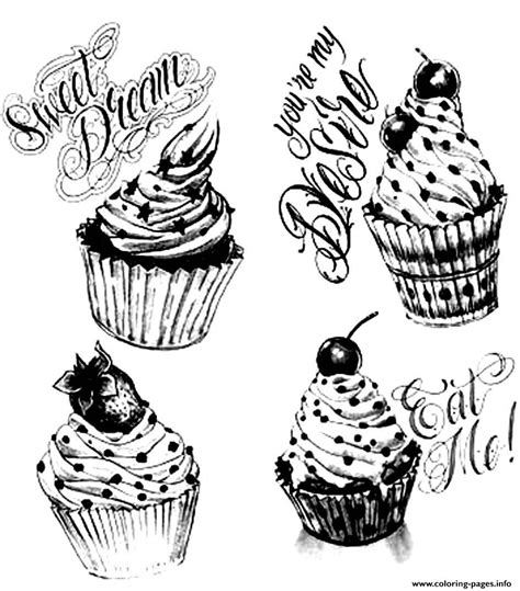 The little bough of cherries on top of the cupcake will help you to narrate festive stories and keep your child occupied. Adult Cupcakes Vintage Coloring Pages Printable