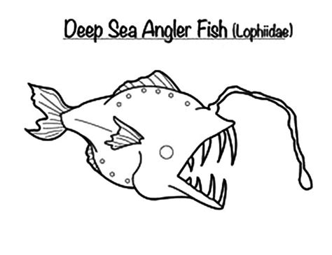 Download this fish for coloring book vector illustration now. Monster Fish In The Deep Sea Coloring Pages : Color Luna ...