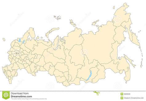 De politieke kaart van rusland. Kaart van Rusland stock illustratie. Illustratie bestaande ...