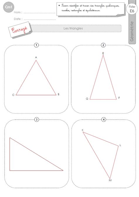 Dans un second temps, nous expliquons les différentes règles d'accord du sujet et du verbe. cm1: Evaluation les TRIANGLES isoceles, equilateral, rectangle