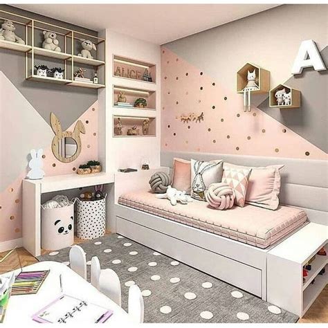 Pink and purple colors are well coordinated to the room's elements including the playhouse with slide. #bedroomdesignanddecoration | Bedroom wall colors, Girl ...