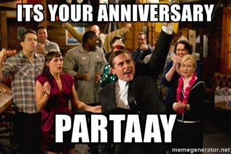 Here are most fabulous 40+ happy work anniversary meme for your partners, colleagues, employees or friends to make them. Its Your Anniversary Partaay - The Office US | Meme Generator