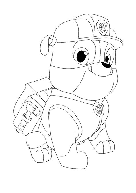 Your child can color these pages whenever he wants. Paw Patrol Rubble coloring page in 2020 | Paw patrol ...