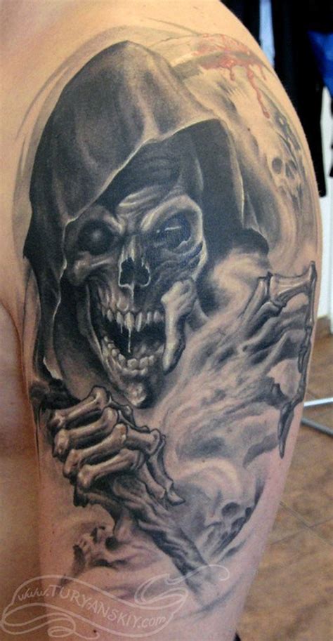 We did not find results for: Angry grim reaper tattoo on shoulder - Tattoos Book - 65 ...