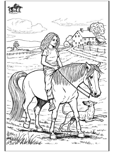 Kaum etwas fasziniert kinder mehr als ein eigenes haustier. Girl Riding Her Horse With Dog Happily Running Along ...