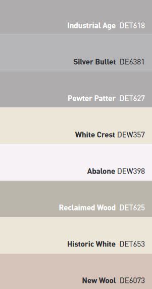 Dunn edwards paint colors l to r: Dunn-Edwards 2017 Color Trends Palette - Cool Neutrals ...