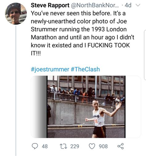 In a 1999 interview with steppin' out magazine, joe strummer, talked about his training regime Newly unearthed photo of Joe Strummer running the marathon ...