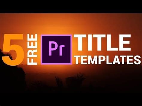 There are plenty of free templates out there, but they're not all high quality. 5 Pack FREE modern & clean Title Templates for Premiere ...