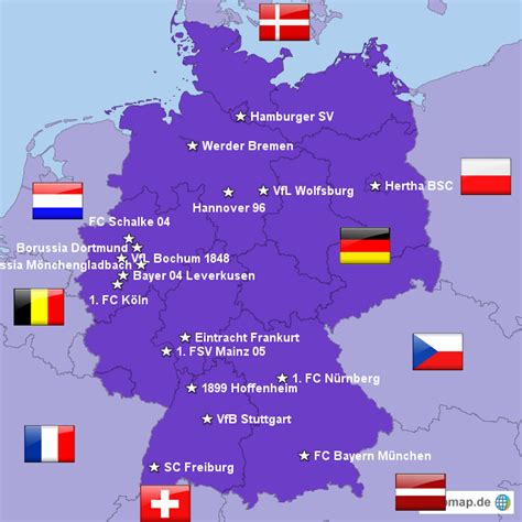 Alle daten, anstoßzeiten und ergebnisse für den 1. StepMap - Erste Bundesliga in Deutschland - Landkarte für ...