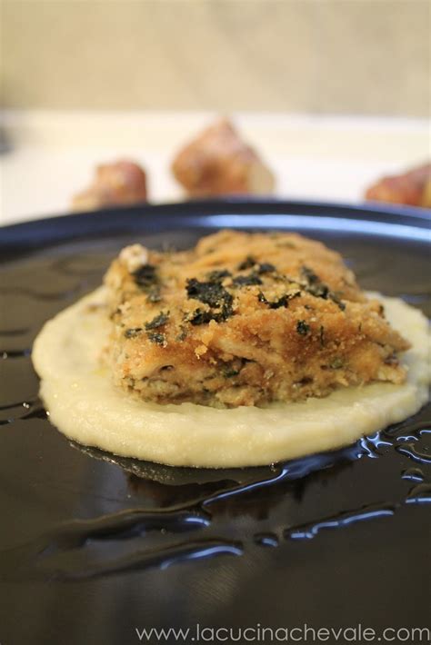 Consigli per cucinare tortino topinambur con vellutata al formaggio. TORTINO DI ALICI SU CREMA DI TOPINAMBUR