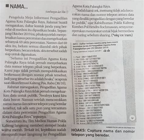 Nomor seluler hanya memiliki kode registrasi dimana nomor tersebut diproduksi. DAFTAR NAMA JANDA DAN NOMOR HP YANG DI BROADCAST MEDSOS ADALAH HOAK | Pengadilan Agama Palangka Raya