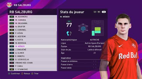 Maybe you would like to learn more about one of these? PES 2020 RB SALZBURG created players stats - YouTube