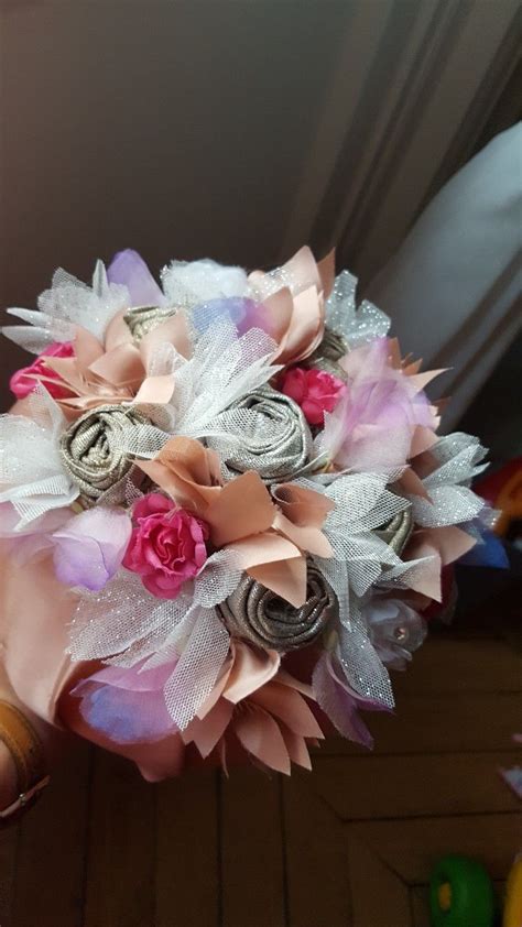 Bouquet de mariée roses pour la mariée romantique et raffinée. Bouquet de mariée fleurs en tissu fait main | Fleurs en tissu, Bouquet mariée, Creations