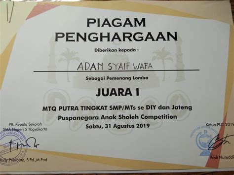 Jun 29, 2021 · kecewa piala wali kota solo ditunda, spaso bandingkan dengan piala eropa 2020. Adan, Siswa MTsN 9 Sleman, Boyong Piala Juara Pertama ...