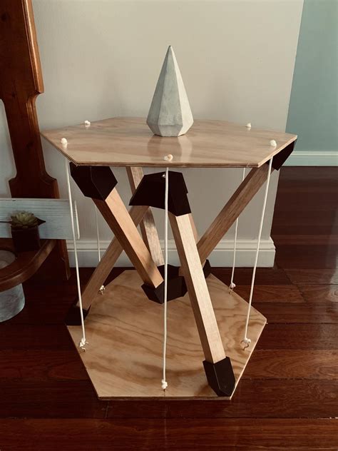 If you go with a bigger tv, make sure it isn't so wide that it won't fit on a 48″ table. Tensegrity table that I designed with 3D printed joins ...