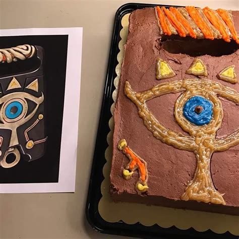 A parent's love side quest in zelda breath of the wild requires you to find a recipe for making cake and it is one thing that we couldn't figure out for a while. A Homemade Sheikah Slate cake that a family friend made for her son's birthday : Breath_of_the_Wild