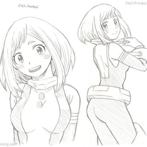 , #bare soles and #sole on pixiv. Boku No Hero Academia Coloring Pages Ochaka Uraraka by ...