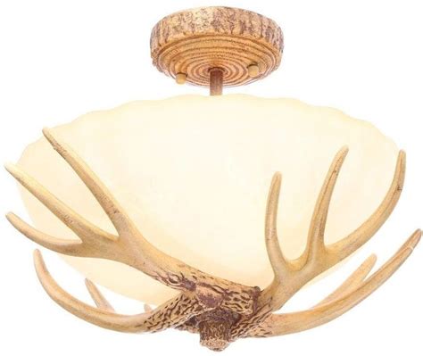 Buy a chandelier lighting kit, which is used for wiring the chandelier. Rustic Lodge Cabin Deer Antler Semi-Flush Mount Glass ...