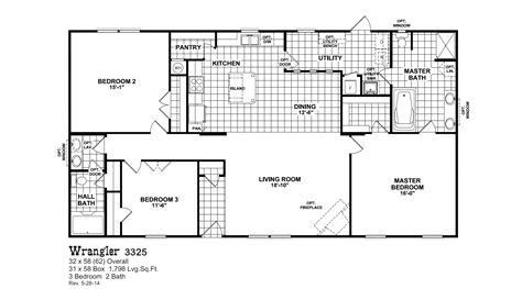 We are a custom home and log home builder in overgaard offering free floor plans elk creek builders can help you with the design of your new home. Wrangler 3325 - Oak Creek Homes | Floor plans, Mobile home ...