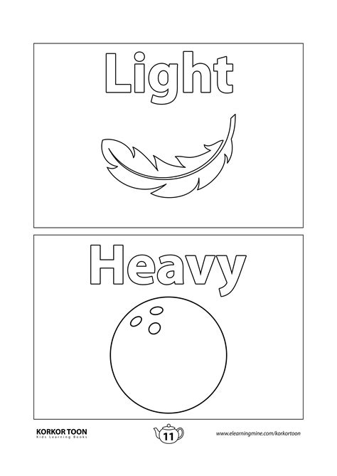 Opposites Coloring Book | Heavy and Light Page in 2021 | Opposites preschool, Nursery rhymes ...