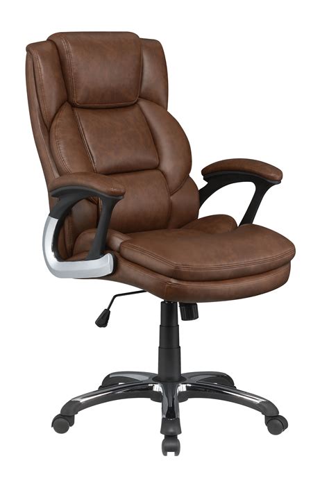 The adjustable lumbar mechanism of the office chair ensure comforts of your back and helps to relieve lower back pain. Adjustable Height Office Chair with Padded Arm Brown and Bla