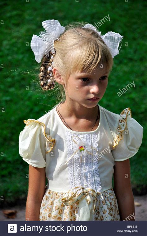 Precision paper space models rotates a selection of spacecraft models. Young Russian girl with hair ribbons, The Catherine Palace, Pushkin Stock Photo, Royalty Free ...