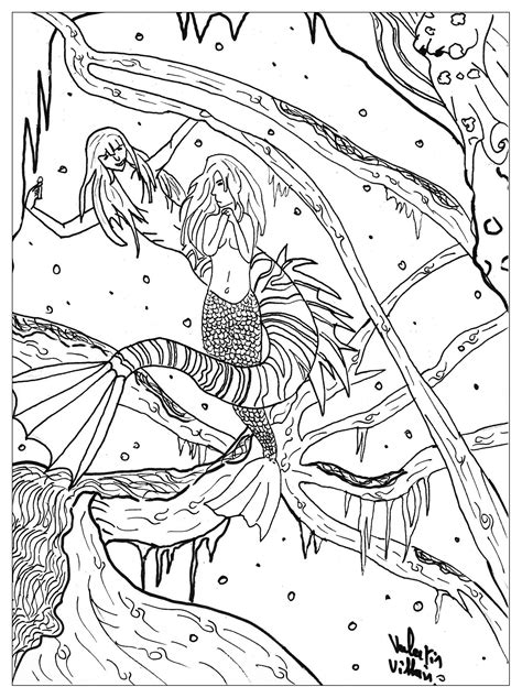 Click the fairy near castle coloring pages to view printable version or color it online (compatible with ipad and android tablets). Little mermaid - Fairy tales Adult Coloring Pages