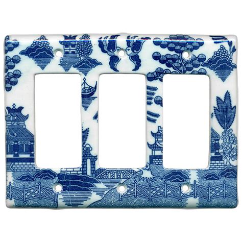 Amerelle has the largest assortment of light switch plates. Blue Willow Ware Electric Cover Plate - 3-Switch